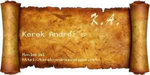 Kerek András névjegykártya